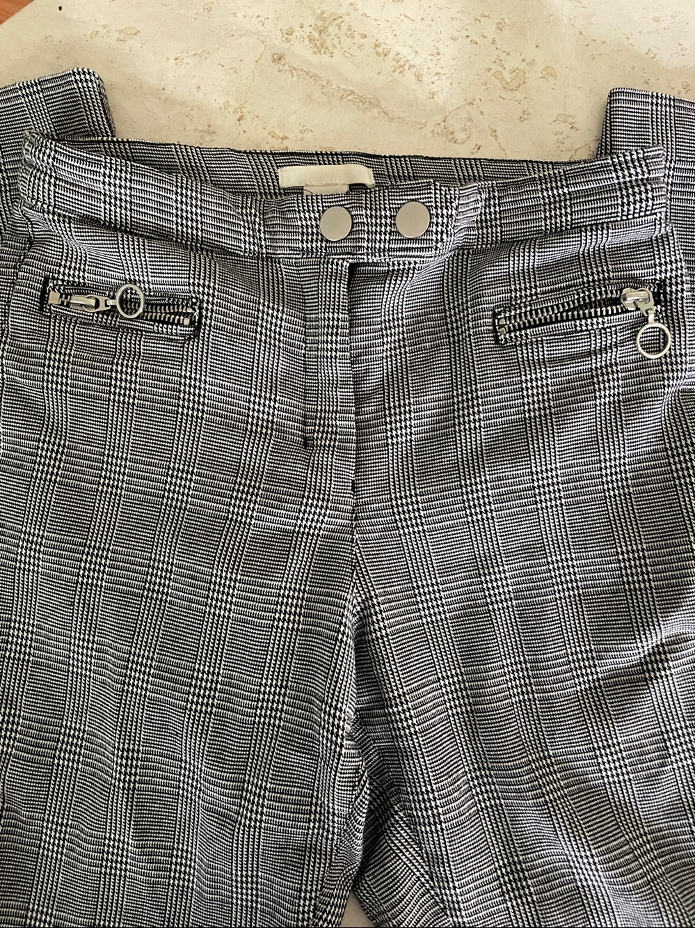 H&M Women's Glen Plaid Ankle Pants - Black/White